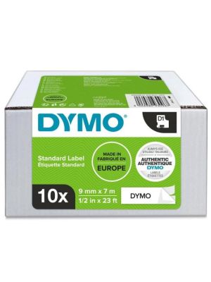 Samolepiaca páska Dymo D1 9 mm čierna/biela, 10ks