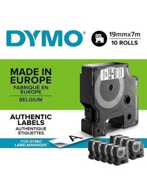 Samolepiaca páska Dymo D1 19 mm čierna/biela, 10ks