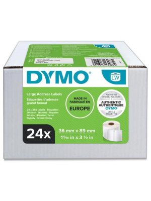 Samolepiace etikety Dymo LW 89x36mm adresné veľké biele 6240ks