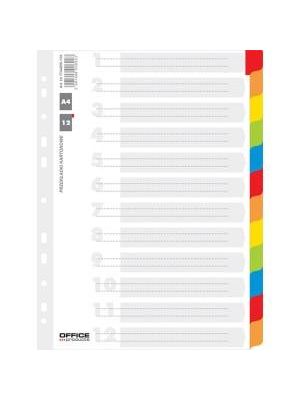 Kartónový rozraďovač Office Products 12-dielny biely