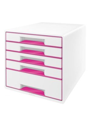 Zásuvkový box Leitz WOW metalický ružový