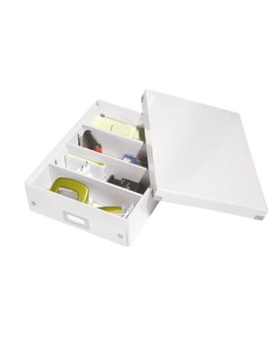 Stredná organizačná škatuľa Click & Store perleťovo biela