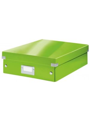 Stredná organizačná škatuľa Click & Store metalická zelená