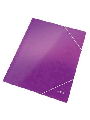 Kartónový obal lesklý s gumičkou Leitz WOW purpurový