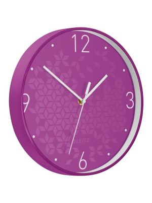 Nástenné hodiny Leitz WOW purpurová