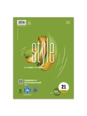 Blok College Format Werk Ursus Green A4 80 listov linajkový 70g recyklovaný