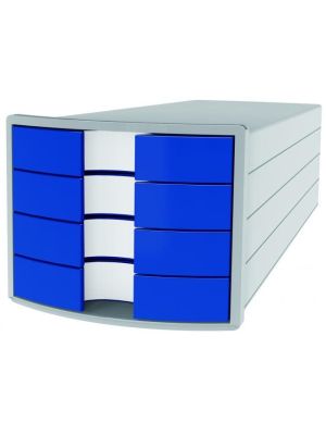 Zásuvkový box Impuls sivý/modrý