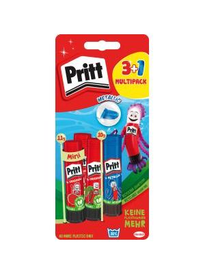 Lepiaca tyčinka Pritt Glue Sticks 3x 11g + 1x 10g Metallic Color (Orange or Blue)