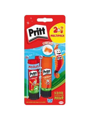 Lepiaca tyčinkaPritt Glue Sticks 2x 22g + 1x 20g Metallic Color (Orange or Blue)
