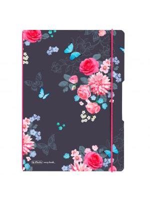 Zošit Herlitz my.book Flex Ladylike A4 2x40 listov linajkový štvorčekový PP Kvety