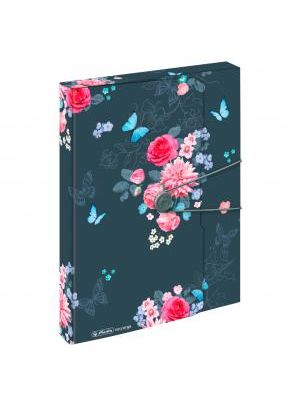 Plastový box s gumičkou Herlitz Ladylike A4 PP Kvety