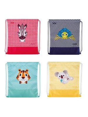 Vrecko na prezuvky Herlitz Cute Animals 36,5x40,5x0,5cm mix Koala, Tiger, Zebra a Korytnačka