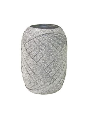 Vianočná darčeková stuha glitrová strieborná 5mm x 10m