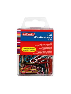 Spisové spony Herlitz 26mm 100ks farebné