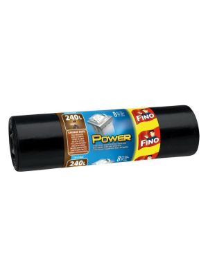 Vrecia zaväzovacie FINO Power 240 ℓ, 45 mic., 120 x 150 cm, čierne (8 ks)