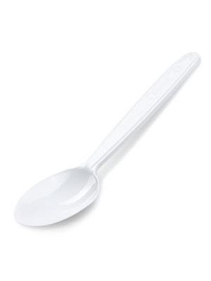 Lyžica (PP) 18,5cm (50ks) znovu pooužiteľná biela