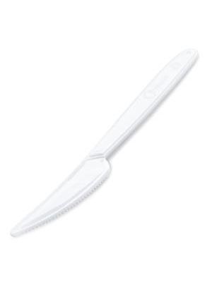 Nôž (PP) 18,5cm (50ks) znovu použiteľný biely