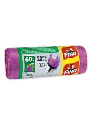 Vrecia zaväzovacie FINO Color 60 ℓ, 13 mic., 59 x 72 cm, fialové (20 ks)