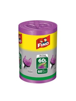 Vrecia zaväzovacie FINO Color 60 ℓ, 13 mic., 59 x 72 cm, fialové (60 ks)