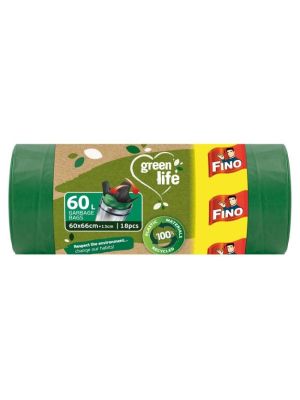 Vrecia zaväzovacie FINO Green Life  Easy 60 ℓ, 27 mic., 60 x 66 cm (18 ks)