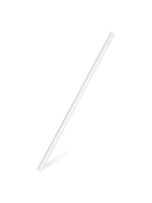 Slamky papierové biele `JUMBO` 8 mm x 25 cm (100 ks)