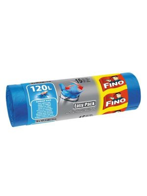 Vrecia zaväzovacie FINO Easy pack 120 ℓ, 22 mic., 70 x 102 cm, modré (15 ks)