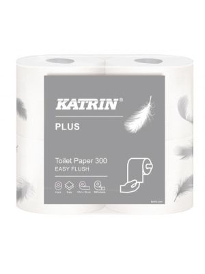 Toaletný papier 2-vrstvový KATRIN Toilet 300 rýchlorozpustný, návin 37,5 m (4 ks)