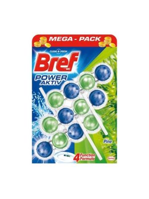 Bref Power Aktiv WC závesný blok tuhý 3 x 50 g Borovica