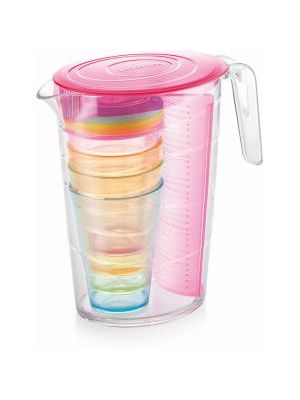 Džbán myDRINK 2,5l a 4 poháre, ružová