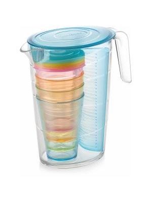 Džbán myDRINK 2,5l a 4 poháre, modrá