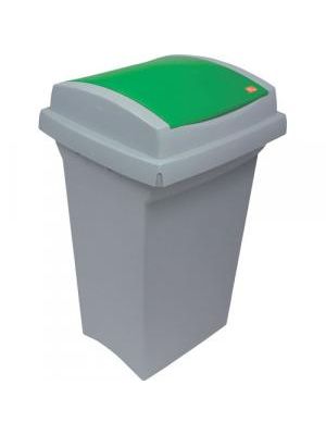 Kôš plastový na triedený odpad - so zeleným vekom, 50 l