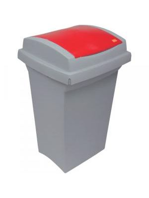 Kôš plastový na triedený odpad - s červeným vekom, 50 l