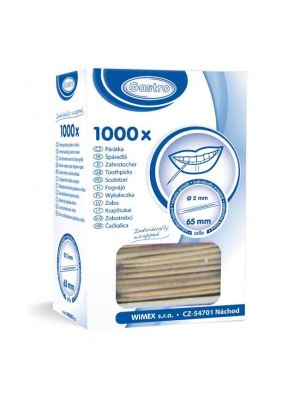 Špáradlo drevené Ø2 x 65 mm jednotlivo balené v celofáne [1000 ks]