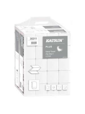Papierové utierky skladané ZZ 2-vrstvove KATRIN Plus super Handy pack biele (20 bal.)