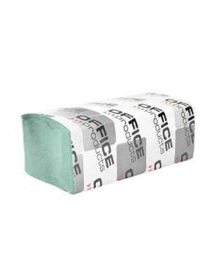 Papierové utierky Office Products ZZ 1-vrstvové zelené recykel (20 bal.)