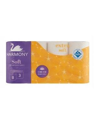 Toaletný papier 3-vrstvový Harmony Soft CREAM Perfumes biely, návin 16,8 m (8 ks)