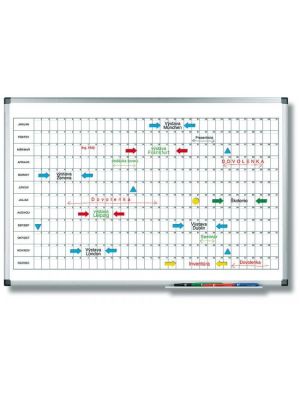 Plánovacia tabuľa ročná PREMIUM horizontálna 60x90 cm
