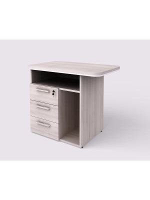 Kontajner prístavný L 3 zásuvky Lenza Wels, nika na PC, 90x76,2x55cm, agát svetlý