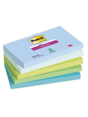 Bloček Post-it Super Sticky OASIS, veľkosť 76x127 mm, 5 bločkov po 90 lístkov