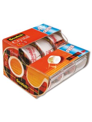 Lepiaca páska kryštálovo číra Scotch, 19 mm × 7,5 m, 2 + 1 rolka v zásobníku zadarmo