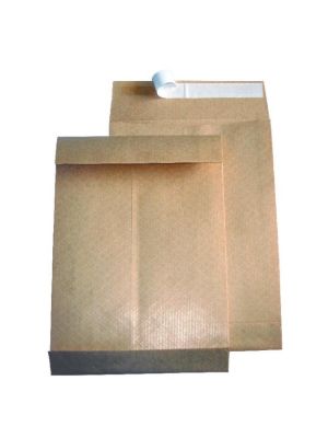 Obálka B4 s X dnom a textilnou výstužou, 250 x 353 mm hnedá