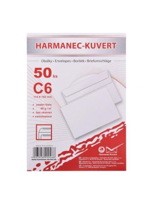 Poštové obálky C6 samolepiace, 50 ks