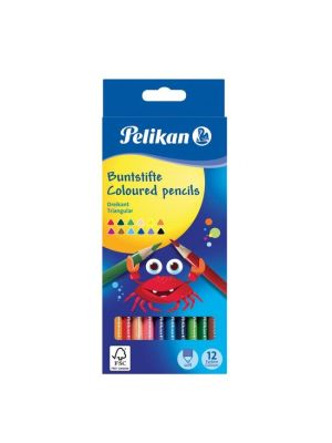Farbičky Pelikan trojhranné tenké 12 ks