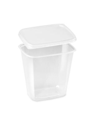 Miska (PP) hranatá priehľadná 500ml + viečko [250 sád]