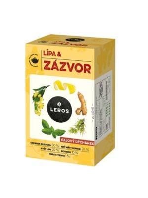 Čaj LEROS bylinný Čajová chvíľka lipa & zázvor HB 20 x 2 g