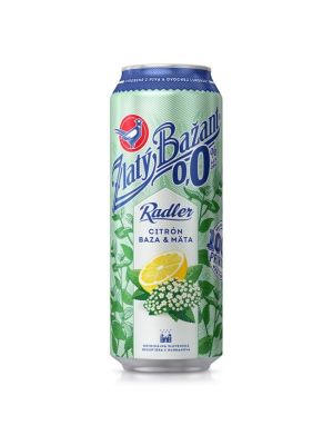 Pivo Zlatý Bažant 0% nealko radler 6 x 0,5 ℓ Citrón Baza Mäta plechovka