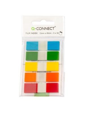 Záložky Q-CONNECT fóliové 12x43mm, 5x26 lístkov