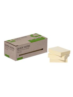 Bločky Q-Connect recyklované 38x51 žlté