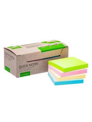 Bločky Q-Connect recyklované 76x76 dúhové