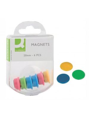 Magnety Q-connect 20mm mix farieb 6 ks